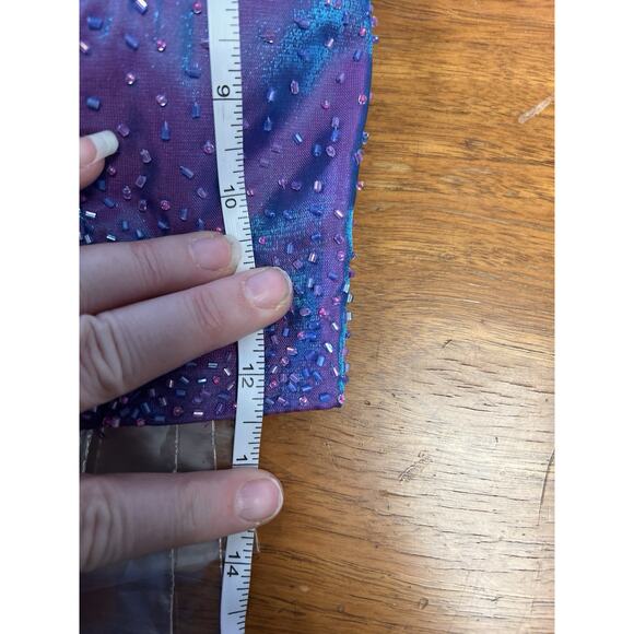 Vintage Alyce Maxi Gown Dress Sz 4 Purple Y2K Goth Whimsigoth 90S Beaded Lace Up - Picture 11 of 16